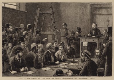 Vendita nello studio del defunto Sir Edwin Landseer, Lotto 440, il cavalletto di Landseer da George Goodwin Kilburne